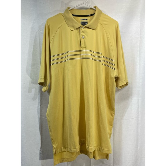 Adidas Men’s Polo Clima‎ Cool Yellow Size XL Logo - Picture 2 of 6